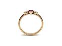 9ct Yellow Gold Ruby & Diamond 3 Stone Ring