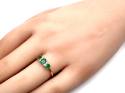 9ct Yellow Gold Emerald & Diamond 3 Stone Ring