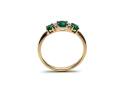 9ct Yellow Gold Emerald & Diamond 3 Stone Ring