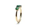 9ct Yellow Gold Emerald & Diamond 3 Stone Ring