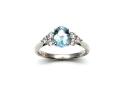 9ct White Gold Aquamarine & Diamond Ring