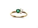 9ct Yellow Gold Emerald & Diamond Ring