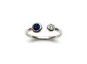 9ct White Gold Sapphire & Diamond Torque Ring