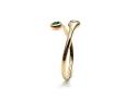 9ct Gold Emerald & Diamond Twist Torque Ring