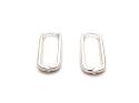 Silver Oblong Click Hoop Earrings