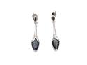 Silver Black CZ Fancy Drop Earrings