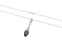 Silver Black CZ Fancy Drop Pendant & Chain