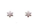 Silver CZ Snowflake Stud Earrings