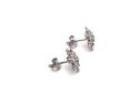 Silver CZ Snowflake Stud Earrings