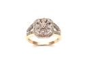 9ct Yellow Gold Diamond Cluster Ring