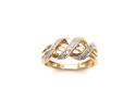 9ct Yellow Gold Diamond Pave Ring