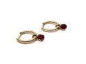 9ct Yellow Gold Ruby Drop Hoop Earrings