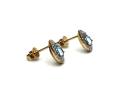 9ct Yellow Gold Aquamarine & Diamond Earrings