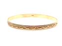 9ct Yellow Gold Patterned Full Bangle