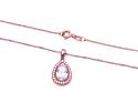 9ct Rose Gold CZ Pendant & Chain