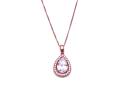 9ct Rose Gold CZ Pendant & Chain