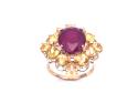 9ct Ruby & Yellow Sapphire Cluster Ring