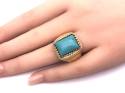 18ct Synthetic Turquoise Ring