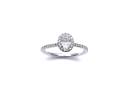 Platinum Diamond Oval Halo Ring