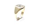 9ct Yellow Gold Diamond Signet Ring