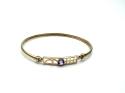 9ct Yellow Gold Amethyst Bangle