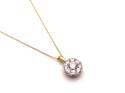 18ct Yellow Gold Diamond Cluster Pendant & Chain