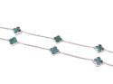 Silver Multi Green Clover Necklet 28 Inch