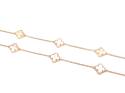 Gold Plated Mother Of Pearl Clover Necklet 28 Inch