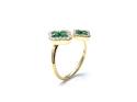 18ct Yellow Gold Emerald & Diamond Double Ring