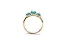 18ct Yellow Gold Emerald & Diamond Halo Ring