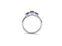 Platinum Sapphire & Diamond 3 Stone Halo Ring