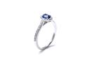 Platinum Sapphire & Diamond Halo Ring