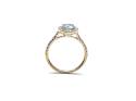 9ct Yellow Gold Blue Topaz & Diamond Ring