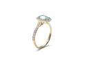 9ct Yellow Gold Blue Topaz & Diamond Ring