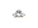 9ct Yellow Gold Blue Topaz & Diamond Ring