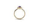 9ct Yellow Gold Amethyst & Diamond Halo Ring