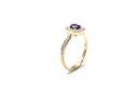 9ct Yellow Gold Amethyst & Diamond Halo Ring