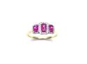 18ct Yellow Gold Ruby & Diamond 3 Stone Ring