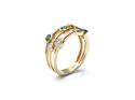 9ct Yellow Gold Emerald & Diamond Bubble Ring