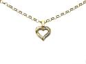 9ct CZ Heart Pendant & Chain