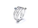 9ct White Gold Sapphire & Diamond Bubble Ring