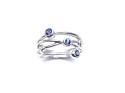 9ct White Gold Sapphire & Diamond Bubble Ring