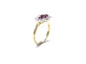 18ct Yellow Gold Ruby & Diamond Cluster Ring