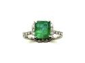 Platinum Emerald & Diamond Cluster Ring 1.60ct