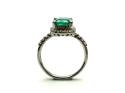 Platinum Emerald & Diamond Cluster Ring 1.60ct