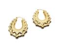 9ct Yellow Gold Oval Creole Hoop Earrings