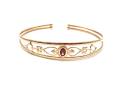 9ct Yellow Gold Garnet Torque Bangle