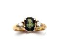 18ct Green Sapphire & Diamond Ring