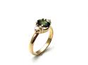 18ct Green Sapphire & Diamond Ring