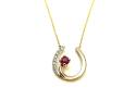 9ct Ruby & Diamond Horseshoe Necklet 18 inch